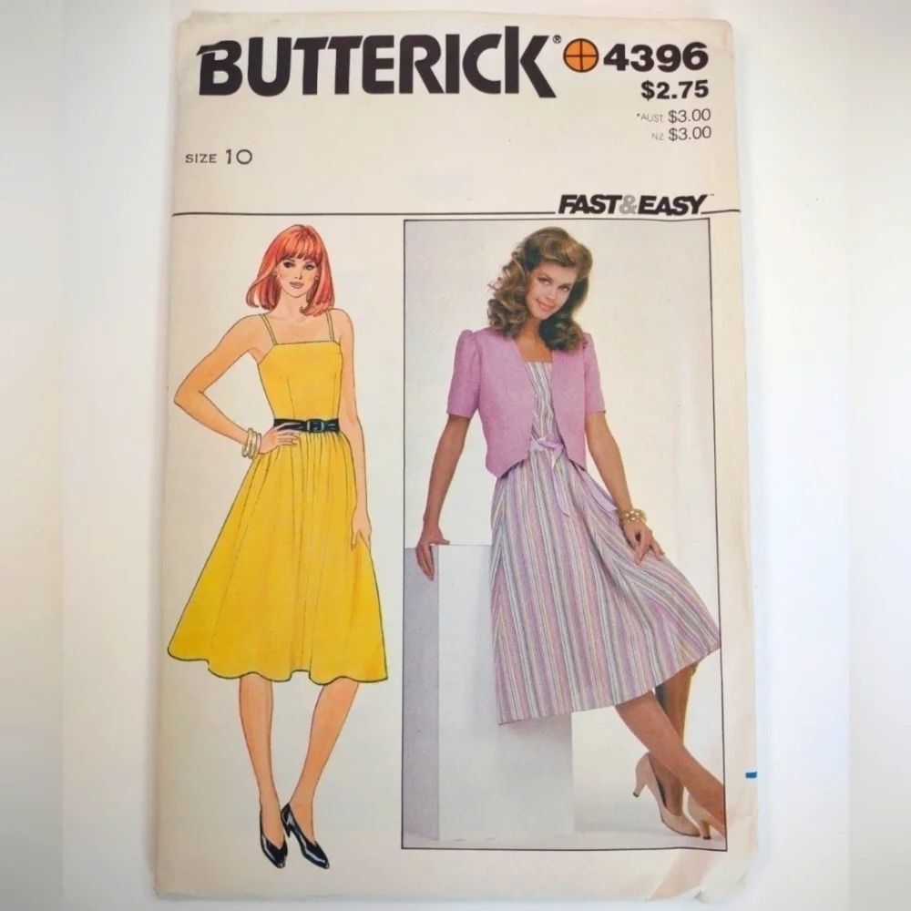 Butterick Sewing Pattern 4396 UNCUT Misses Fitted Flared Dress Jacket si…